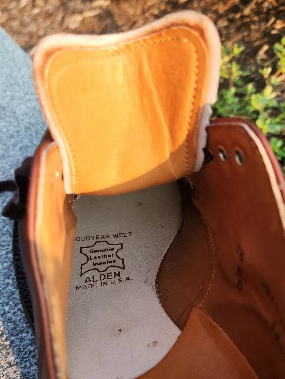 Alden 5434 V-Tip Leather Blucher Shoes (Algonquin Split Toe) size 7.5 D